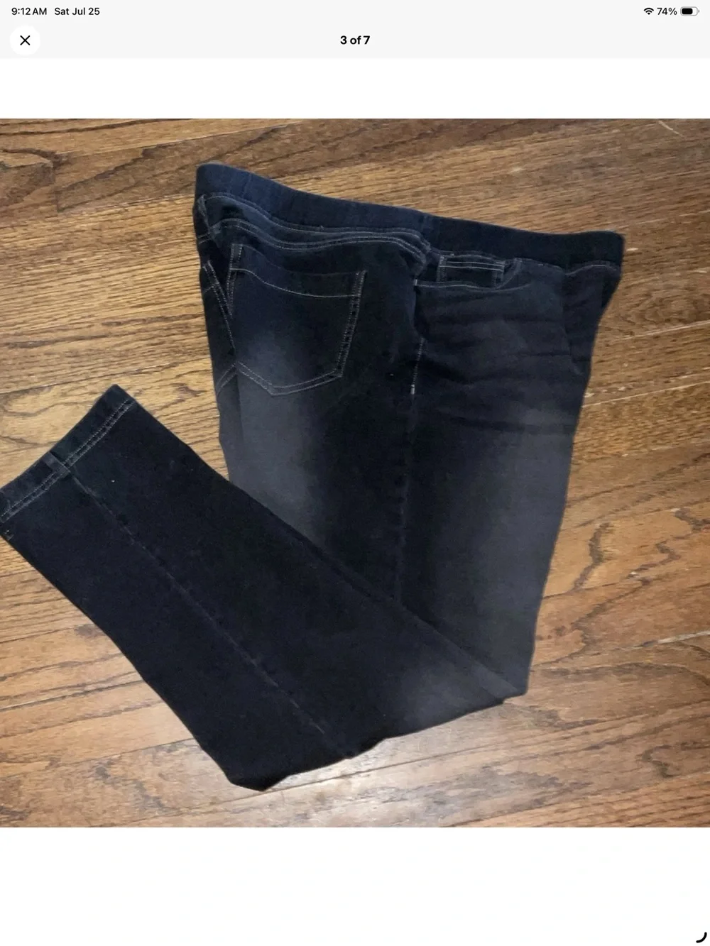 J. Jill Black Stretch Jeggings with Faded Detailing
